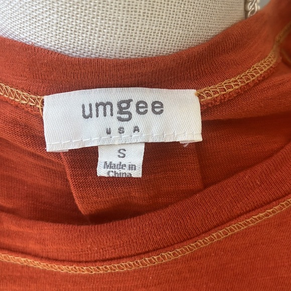 Umgee Scoop Neck Boho Top Orange Small - Picture 5 of 8